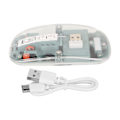 Miniatyrbild 1 av 7: Trådlös Bluetooth-mus Transparent Clear Cool Shell Mute Click Färgglada Andningsljus Bärbar datormöss Grön