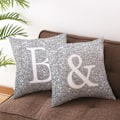 Miniatyrbillede 3 af 6: JUSTUP Engelske bogstaver dekorative pudebetræk bløde hyggelige alfabet pudebetræk fersken hud fløjl firkantet pudebetræk til sofa sofa soveværelse （Le