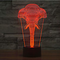 Miniatyrbillede 8 af 8: 3D LED Vild Ulv Optisk Illusion Natlampe, 7 Farveskift Touch Switch USB Drevet Soveværelse Dekoration Bordlampe