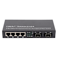 Pikkukuva 1 / 7: Ethernet-mediamuunnin RJ45 10/100/1000M 2 optinen kuitu 4 porttia Adaptive SFP IEEE802.3Z / AB 1000Base‑SXLX