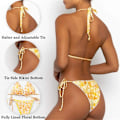 Miniatyrbild 2 av 7: Bikinis Badkläder Set för Kvinnor Badkläder Triangel Baddräkt Tie String Trosa Yellow L
