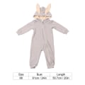Miniatyrbillede 5 af 5: Baby Jumpsuit Sød Kanin Form Varm Snavs Resistent Blød Bomuld En Del Bodysuit Onesie Grå 66cm