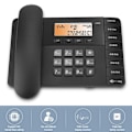 Miniatyrbild 2 av 7: W598 Trådlös hemtelefon för fast telefon, skrivbordstelefon, mobiltelefon, kontor, skrivbordstelefon, svart