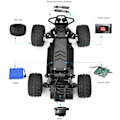 Miniatyrbild 3 av 7: 1/18 skala RC-bilar C4wd fjärrkontrollbil All - Terrain High Speed 20 km/h terrängbil för pojkar flickor, RC Crawler Car Toy Gift för 5-12 år gamla