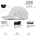 Pikkukuva 5 / 6: Miesten nopeasti kuivuva baseball-lippis, laserleikattu verkkolippis, kaareva lieri, snapback-hattu Grey
