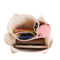 Miniatyrbild 3 av 3: Dam Canvas Väska, Tote Väska Strandväska Bento Väskor Handväska Axelväska Cross Body Väska Dam Casual Chic Väskor-Svart Vit