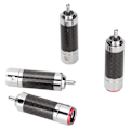 Miniatyrbillede 2 af 7: RCA Sound Plug - Holdbar Forkromet Kulfiber Lotus Lydforstærker Kabel Stik til Lydledning