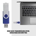 Pikkukuva 5 / 7: Pyöritettävä karkkivärinen USB 2.0 -muistilaite Peukalo Flash-asema U-levy (sininen 16 Gt)