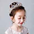 Miniatyrbilde 2 av 3: Jenter Perle Sommerfugl Prinsesse Krone Rhinestone Hodeplagg for Bryllup Brudeshow Ytelse Bursdagsfest Fotografering----krone krystall