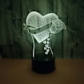 Miniatyrbilde 3 av 7: 3D LED optisk illusjon akryl nattlys med fjernkontroll og smart touch 7 farger endring（kjærlighetsrose）