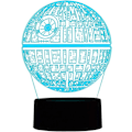 Miniatyrbild 3 av 5: 3D Illusionsnatlampa för skrivbord, 7 färger automatisk gradvis växling USB-driven LED-lampor med beröringsbrytare för barnpresenter Heminredning (Death Star)