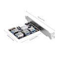 Miniatyrbild 5 av 7: PCI-E 1 till 4 portar PCI Express USB 3.0 expansionskort adapterkort