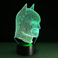 Miniatyrbillede 3 af 4: Batman 3D Lampe Værelse Soveværelse Dekorativ Natlys Multi 7 Farveændring USB Kabel Smart Touch Knap LED Skrivebord Bordlampe Børn