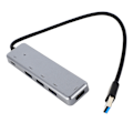 Miniatyrbillede 2 af 7: 5 i 1 USB Hub 4x USB3.0 1x USB C Hurtig Dataoverførsel Bærbar USB Dockingstation