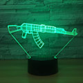 Miniatyrbillede 3 af 8: 3D LED Pistol Optisk Illusion Sensor Natlampe med Smart Berøring & USB Kabel 7 Farver Skift LED Atmosfærisk Lampe til Soveværelses Dekoration med Gaveindpakning