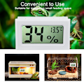 Miniatyrbild 5 av 7: Mini elektronisk reptiltermometer och hygrometer med inbyggd sond LCD-display vit