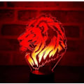 Miniatyrbillede 1 af 4: 3D Tiger Lion Natlampe Illusion 7 Farveskiftende Berøringskontakt Bordskrive Dekorationslamper Gave med Akryl Flad ABS Base USB Kabel Legetøj