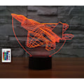 Miniatyrbillede 1 af 7: 3D Flyvemaskine Fjernbetjening 16 Farve Natlys Illusion Akryl LED Bord Sengelampe Børneværelse Skrivebords Dekoration Fødselsdagsgaver Legetøj til Børn