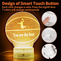 Miniatyrbild 4 av 6: 3D Basketboll Nattlampa, 3D LED Illusionslampa med Fjärrkontroll, 16 Färger Smart Touch USB Laddning Bordsskiva Optisk Belysning för Pojkar Flickor