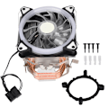 Miniatyrbillede 1 af 7: 12cm 3Pin Computer PC Køling Heatsink Fan CPU Køler Led Køler Fan med 4 Kobberrør