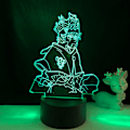 Miniatyrbillede 2 af 7: Qinwei 3D Illusion Lampe Anime Clover LED Natlampe Fjernbetjening Skrivebordslampe Børne Hjem Dekoration Lys --- Sort Sæde