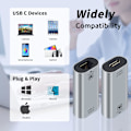 Miniatyrbillede 4 af 6: Poyiccot USB C til Ethernet-adapter Gigabit, RJ45-hun til USB C-hun-adapter, USB C til RJ45-adapter op til 1000/ 100/10 Mbps Ethernet LAN-netværk
