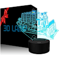 Miniatyrbilde 1 av 7: 3D Illusionslampe USB LED Bulldoser nattlys skrivebordslampe atmosfærelampe 7 fargeendrende berøringskontroll som hjemme soverom dekor