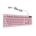Miniatyrbild 3 av 7: Gamingtangentbord USB Rund 104 Tangenter Bakgrundsbelyst Ergonomisk Fällbara Fötter Multimediatangenter Trådbundet Tangentbord för Stationär Dator Bärbar Rosa