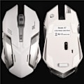 Miniatyrbillede 3 af 7: 2.4G Optisk Trådløs Gaming Mus Genopladelig Lydløs Mus Justerbar DPI LED Lys Hvid