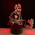 Miniatyrbillede 1 af 7: Qinwei 3D Illusion Lampe Anime Clover LED Natlampe Fjernbetjening Skrivebordslampe Børne Hjem Dekoration Lys --- Sort Sæde
