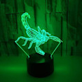 Miniatyrbilde 2 av 6: LED Dyr Scorpione Form 3D Nattelys, Barnelys 16-Farge Dimbar med Fjernkontroll Smart Berøring, Jule- og Bursdagsgaver for Gutter og Jenter
