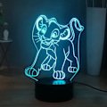 Miniatyrbild 6 av 8: Lejon 3D nattlampa, Simba barn LED nattlampa för sovrum, touch & fjärrkontroll, USB-driven, flerfärgad födelsedag semesterdekoration belysning