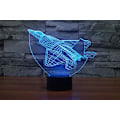 Miniatyrbillede 3 af 7: 3D Flyvemaskine Fjernbetjening 16 Farve Natlys Illusion Akryl LED Bord Sengelampe Børneværelse Skrivebords Dekoration Fødselsdagsgaver Legetøj til Børn