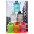 Miniatyrbilde 2 av 2: Mini Liten Ren Bøttekopp Plast Vannkopp Vann [Frostet Grønn] 650ml Enkeltkopp + Lanyard