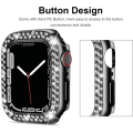 Miniatyrbilde 4 av 5: For Apple Watch Series 7 41 mm, Luksuriøs krystall Rhinestone stiv PC ramme etui Apple Watch Series 7 - All-Around Bumper etui (svart)