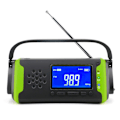 Miniatyrbild 2 av 7: MD‑097 Solardriven handvev FM väderradio utomhus nödladdare med ficklampa grönJP  version