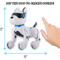 Miniatyrbillede 5 af 7: Top Race Programmerbar Robot Hundelegetøj - Fjernbetjent kæledyr med touch-funktion, stemmestyring til børn 5-7 - Genopladeligt smart dyre legetøj