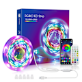 Miniatyrbillede 1 af 10: 24,6ft/7,5 meter LED-striplys, musik synkroniserende farveskiftende RGBIC LED-striplys indbygget mikrofon, Bluetooth-app-styrede LED-lys reb lys