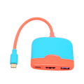 Miniatyrbild 7 av 7: 3 i 1 USB C till HD Multimedia Interface-adapter USB C till USB C USB3.0 Multi Port-adapter kompatibel för typ C-enheter Blå Röd