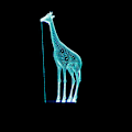 Miniatyrbilde 1 av 4: 3D LED optisk illusjon akryl nattlys med fjernkontroll og smart touch 7 farger endring（giraff）