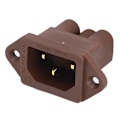 Pikkukuva 7 / 7: Monosaudio IEC-virtapistoke, puhdasta kuparia, kullattu IEC-paneeliin asennettava pistokeadapteri 100-250 V, ruskea IC71(G)