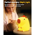 Miniatyrbillede 4 af 7: Kapivar Natlampe, Sød Kapivar Lampe, Silikone Dæmpbar Børneværelse Natlampe, Genopladelig LED Sengelampe med 20 Minutters Timer & Tryk Kontrol