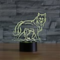 Miniatyrbild 6 av 8: 3D Optisk Illusion Varghuvud Färgrik Ljuseffekt Touch-brytare USB-driven LED Dekoration Nattlampa Skrivbordslampa