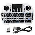 Miniatyrbild 1 av 7: Mini trådlöst tangentbord Flymouse 2.4G Multimedia Touchpad Touching Keyboard Vit