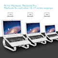 Miniatyrbillede 2 af 7: Bærbar computer stand, aluminium bærbar computer riser vinkelhøjde justerbar stand til MacBook og PC med anti