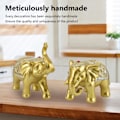 Miniatyrbillede 4 af 5: 2 stk. Resin Elefant Deko Elefant Statue Hjem Indretning til Stue Studie Soveværelse Kontor Gold