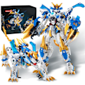 Miniatyrbillede 1 af 9: Mecha Byggeklodser Legetøj 2i1 Dyr Transformerende Robot Byggesæt med Hvid Tiger Samleobjekter Gave (515 Dele) (Hvid Tiger)