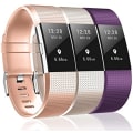 Miniatyrbillede 1 af 4: 3-pak remme kompatibel med Fitbit Charge 2, klassiske og special edition-erstatningsremme til Fitbit Charge 2, kvinder mænd（ Rose Golden/Champine/purpl