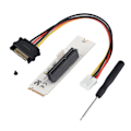 Pikkukuva 1 / 7: NGFF M.2 Key M - PCI-E Express 4X -sovitinkortti LED-jänniteilmaisimella ja SATA-virtakaapelilla