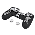 Miniatyrbillede 3 af 7: Blød silikone cover med Transformers-design til PS4-controller - Hvid og sort